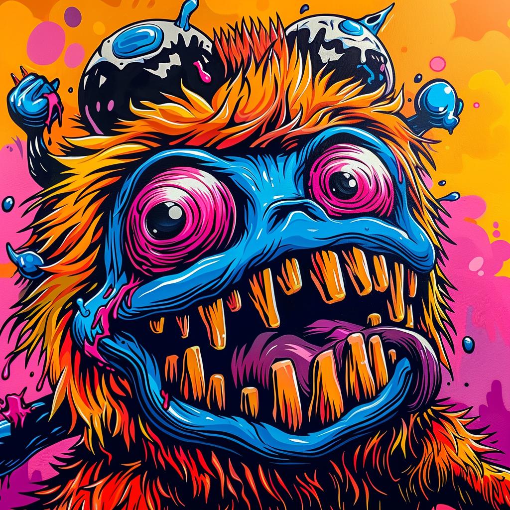 monster  colorful  eyes  mouth  creepy  cartoonish  childhood  imaginative  vibrant  playful 1028510