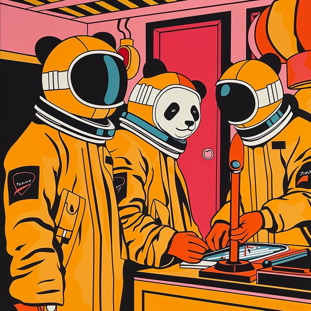 mars  astronauts  poster  space  visuals  pandas  creative  futuristic  playful  imaginative 959673