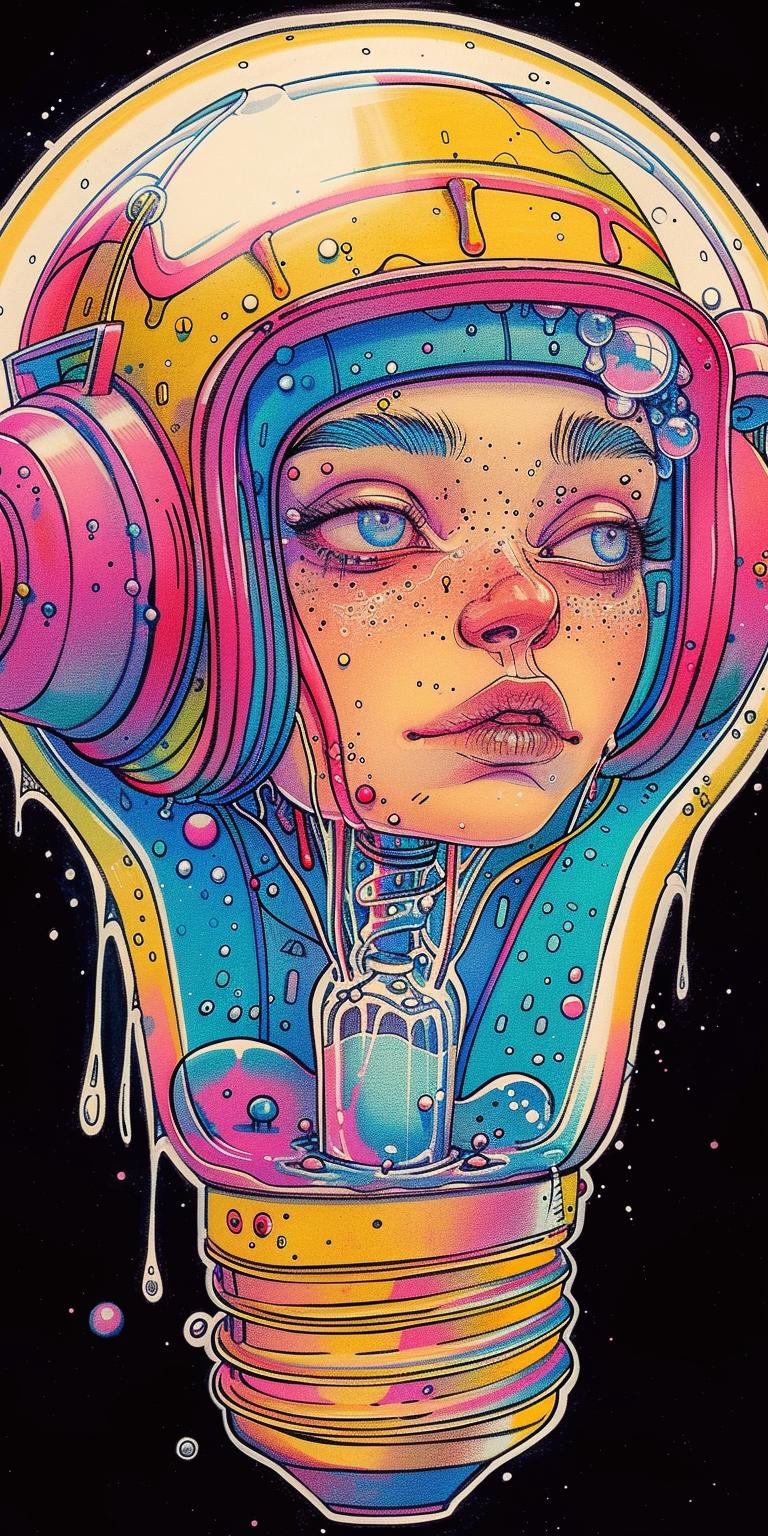 lightbulb  liquid  man  drowning  headphones  colorful  surreal  dark  conceptual  trapped 940571