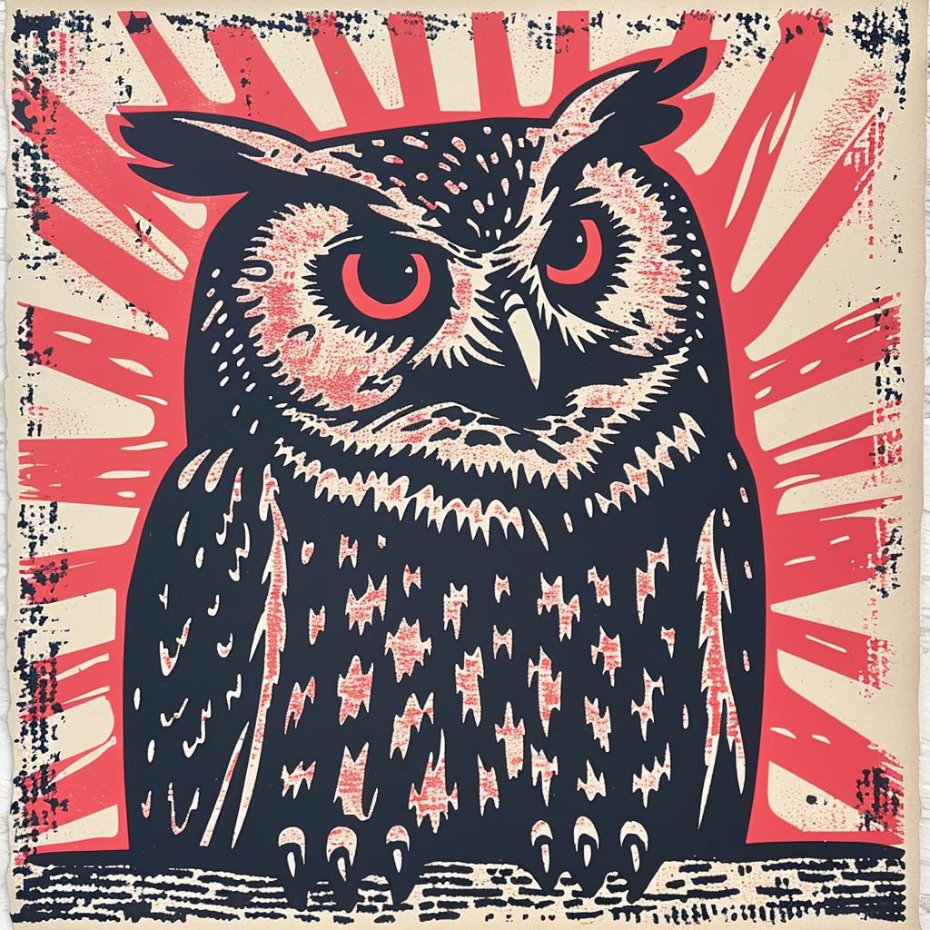 owl  red  black  cream  moonlight  minimal  symmetry  artnouveau  album  background 941434