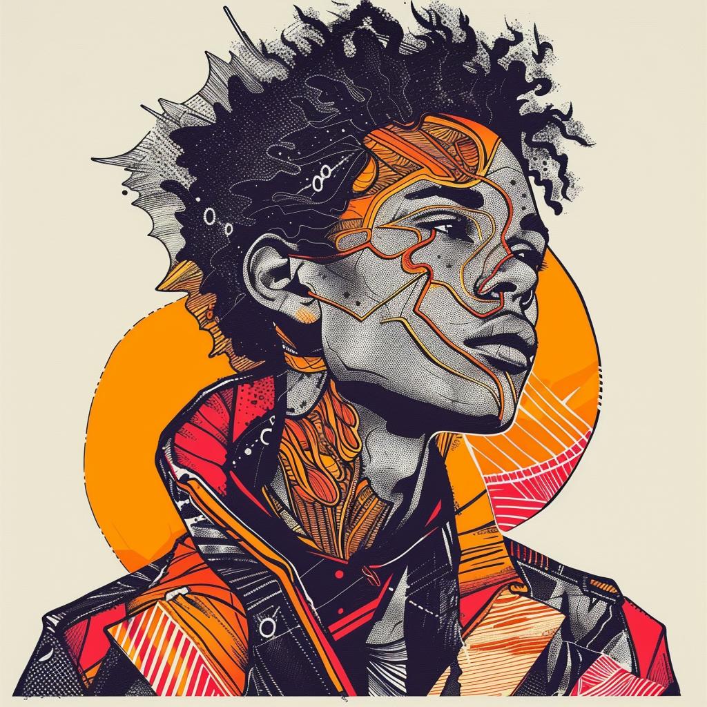 Pop  Art  man  african-american  digital  illustration  portrait  hair  style  background 938002