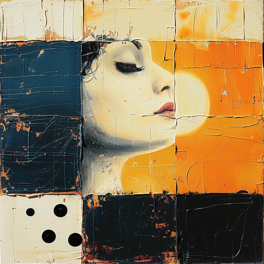 woman  polka  dots  face  impasto  encaustic  colorful  playful  abstract  figurative 963649