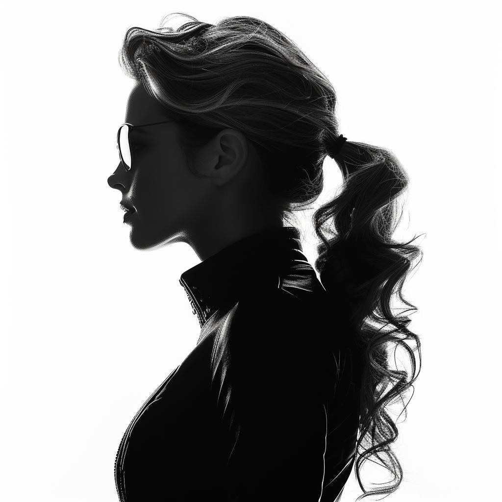 silhouette  woman  black  dress  profile  photorealistic  white  background  design  art 953814