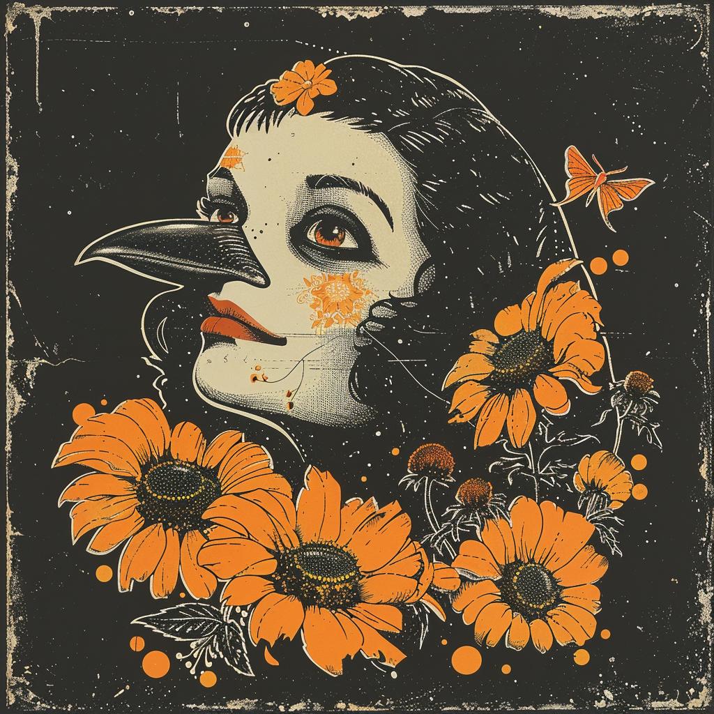 provocative  art  woman  flowers  bird  naturalistic  spiritual  terror  dark  occult 928906