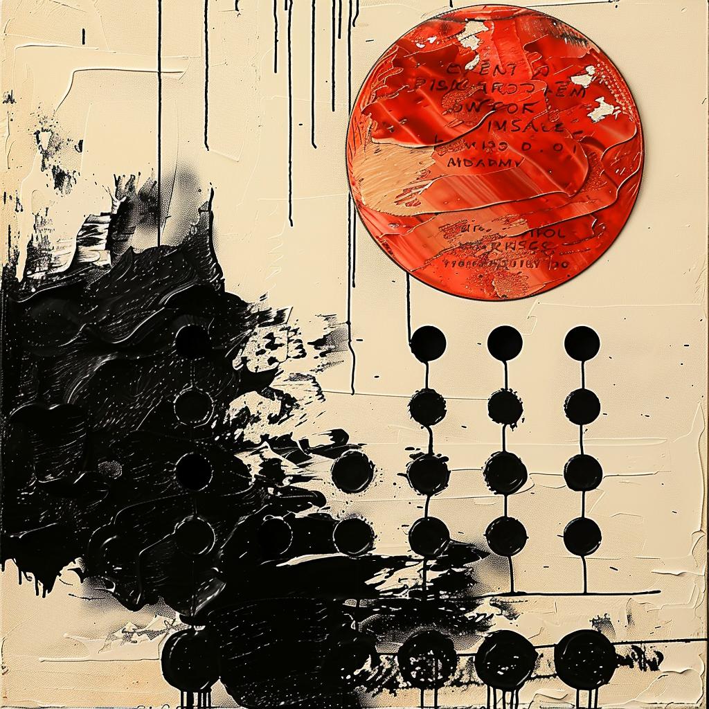 abstract  dots  red  black  encaustic  paint  modern  imperfect  pattern  design 963413