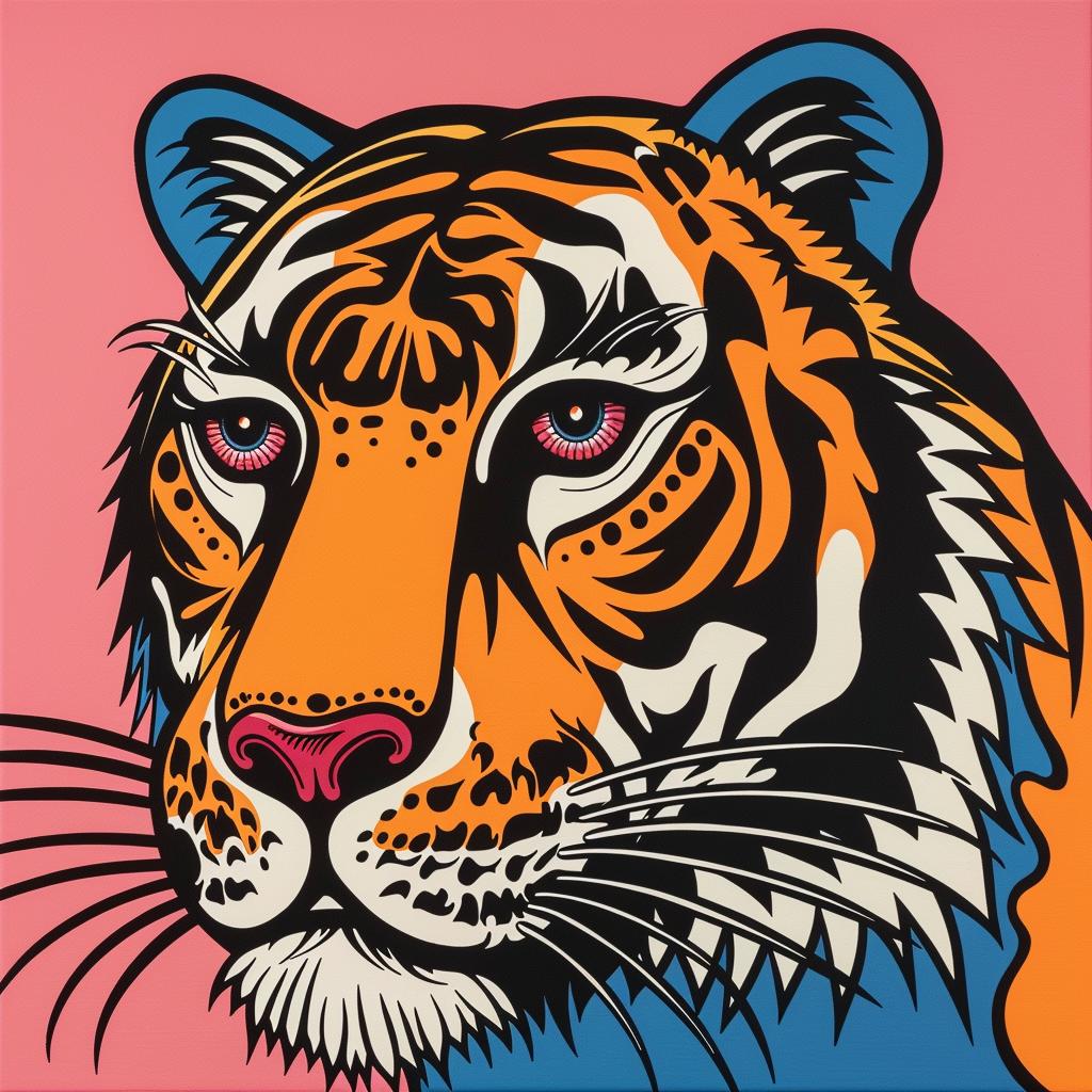 tiger  painting  five  eyes  colorful  art  wildlife  animal  portrait  abstract 973111
