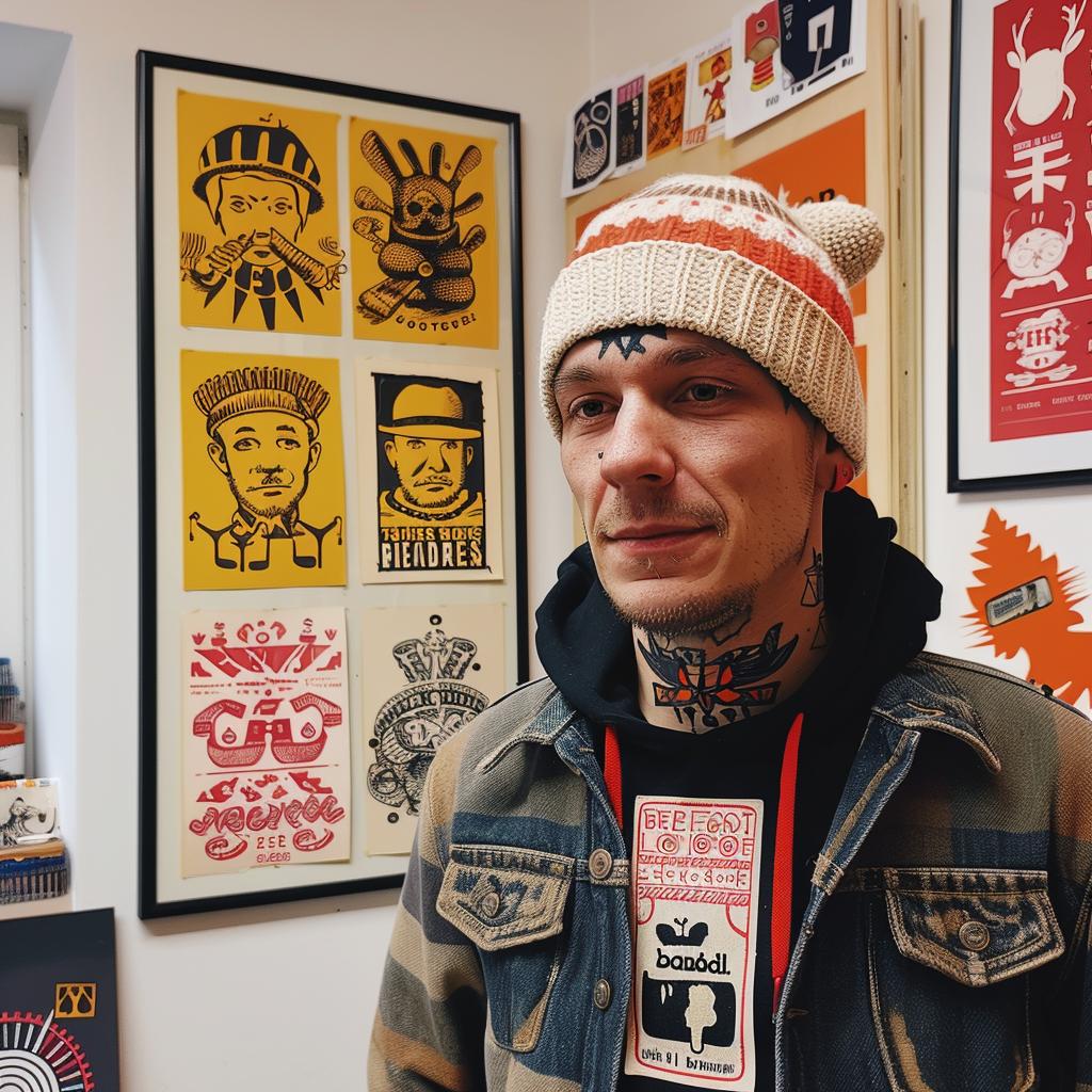 man  tattoos  beanie  posters  street-art  aggressive  urban  vibrant  edgy  culture 949643