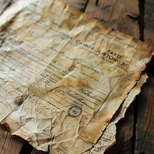 vintage  invoice  1940  aged  authenticity  document  old  paper  wooden  table 1075045