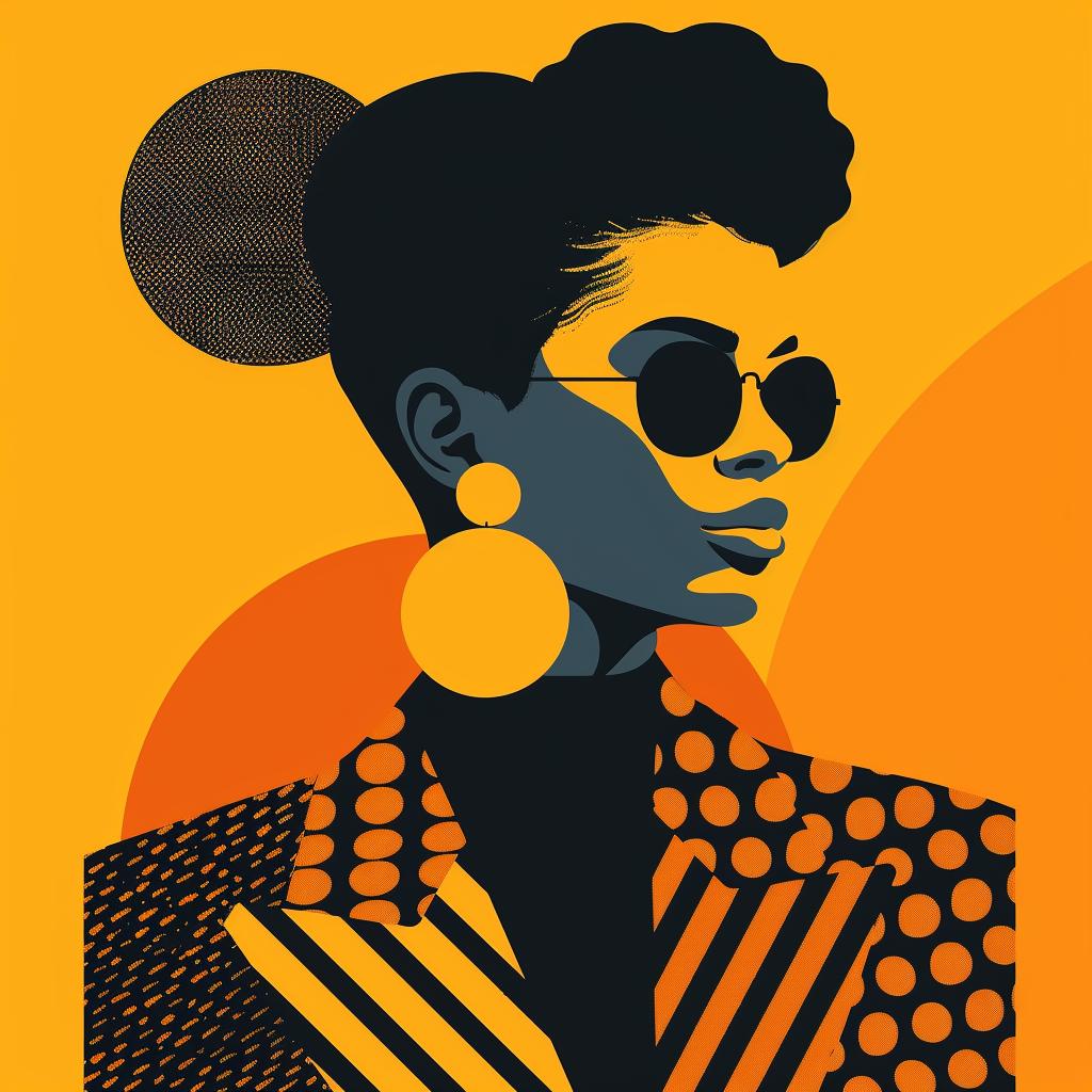 abstract  minimalist  portrait  Latin-American  geometric  elegance  sunglasses  colorful  modern  retro 929337