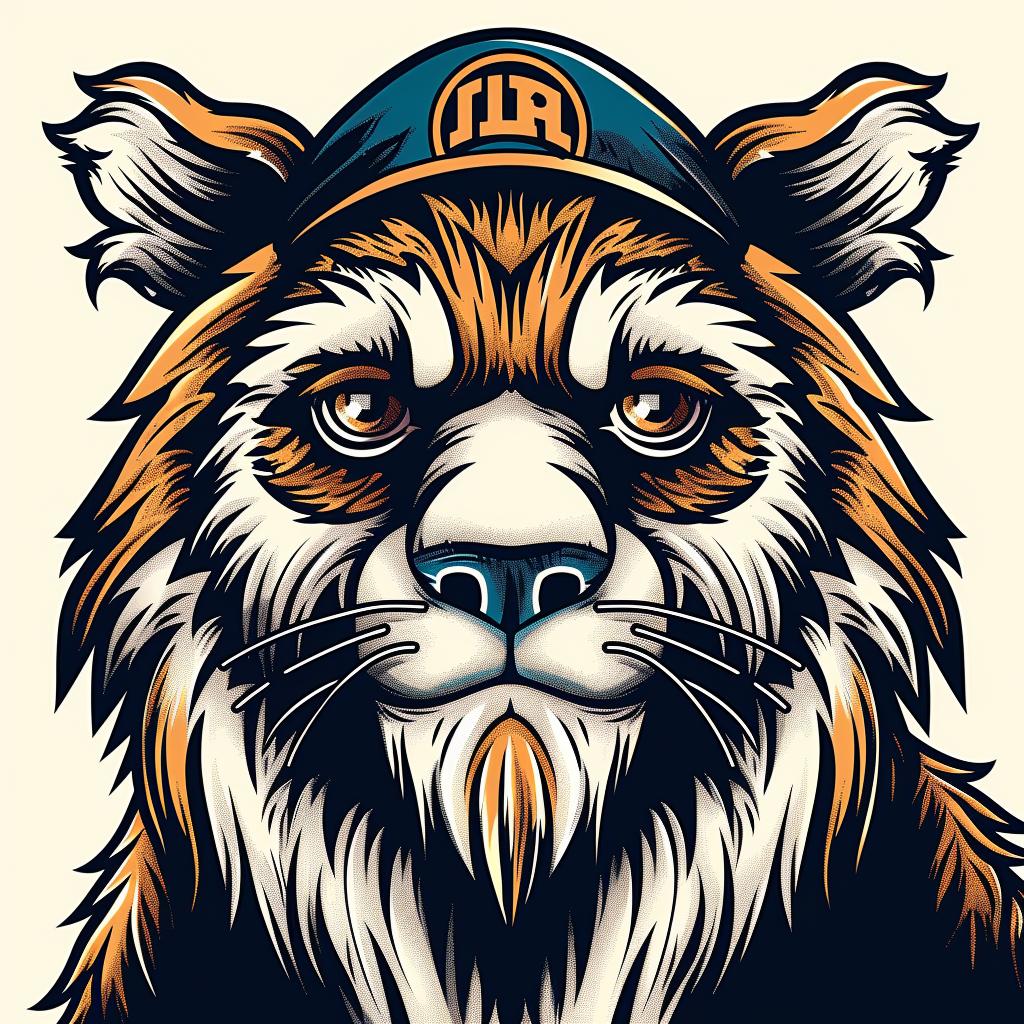 red  panda  cap  beard  character  stylized  fun  whimsical  illustration  art 962439