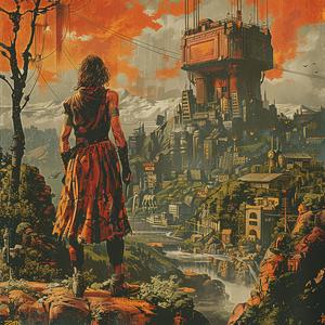poster  game  woman  cliff  chromolithography  illustration  fantasy  art  design  scenic 1059710