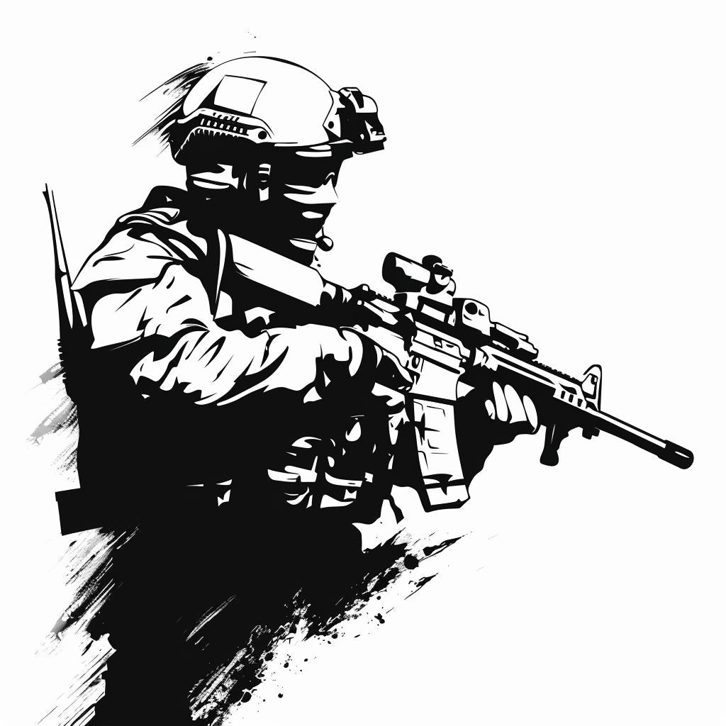 silhouette  soldier  background  vintage  icon  bold  linocut  tattoo  black  white 952036