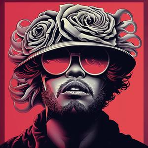 poster  man  hat  sunglasses  creative  surreal  Risograph  Symbolist  art  screenprinting 1077465