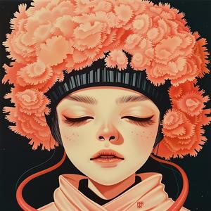 girl  flowers  head  surreal  Risograph  symbolism  creative  album  colorful  art 1074937