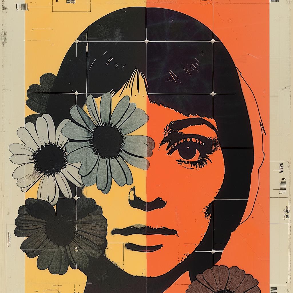 poster  woman  face  flowers  Kawasaki  art  design  colors  graphic  illustration 968302