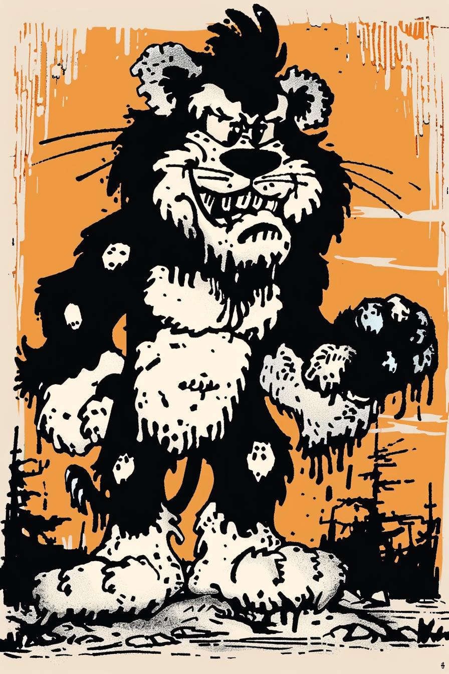 cartoon  cat  mythical  creature  snarling  Todd-McFarlane  illustration  upright  whimsical  fun 934033
