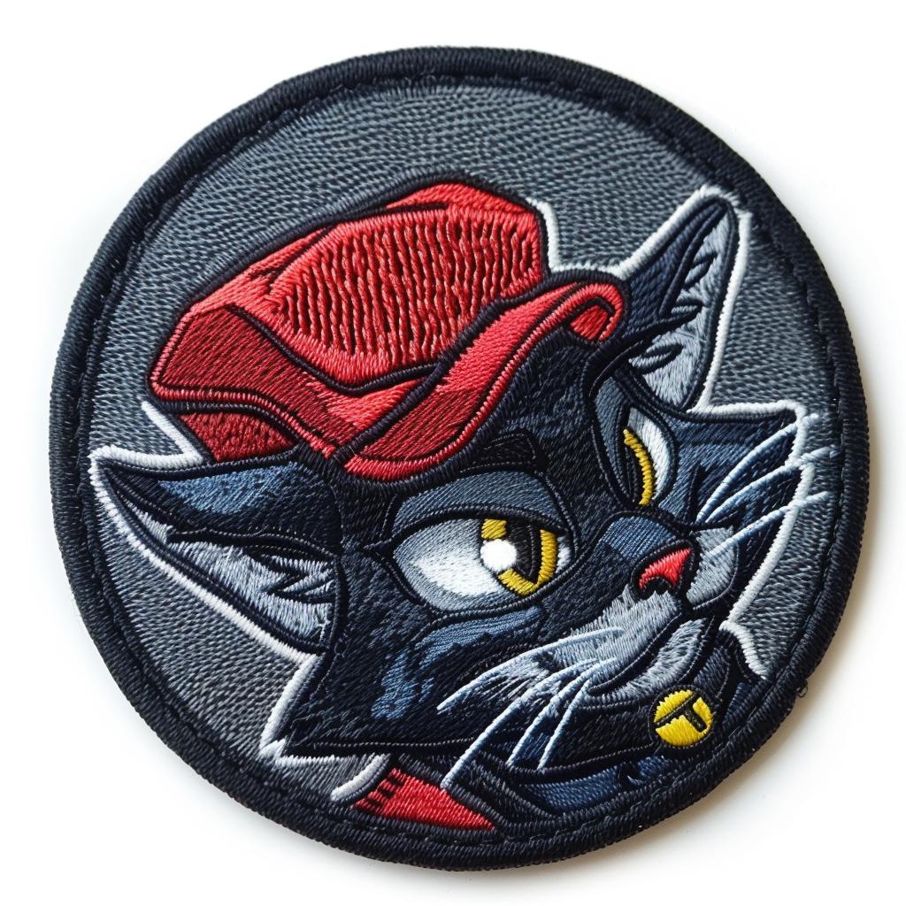 patch  streetwear  cat  hat  embroidery  chenille  hip-hop  red  cool  minimal 961388