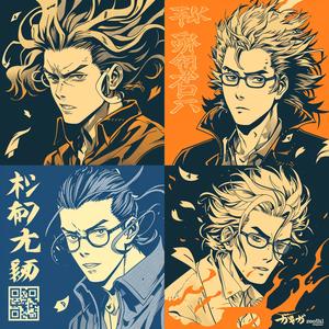 manga  characters  quadriptych  dynamic  background  colorful  action  style  stories  illustration 1075298
