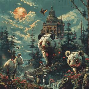 chromolithography  painting  bear  animals  woods  nature  forest  wildlife  artwork  vivid 1051895