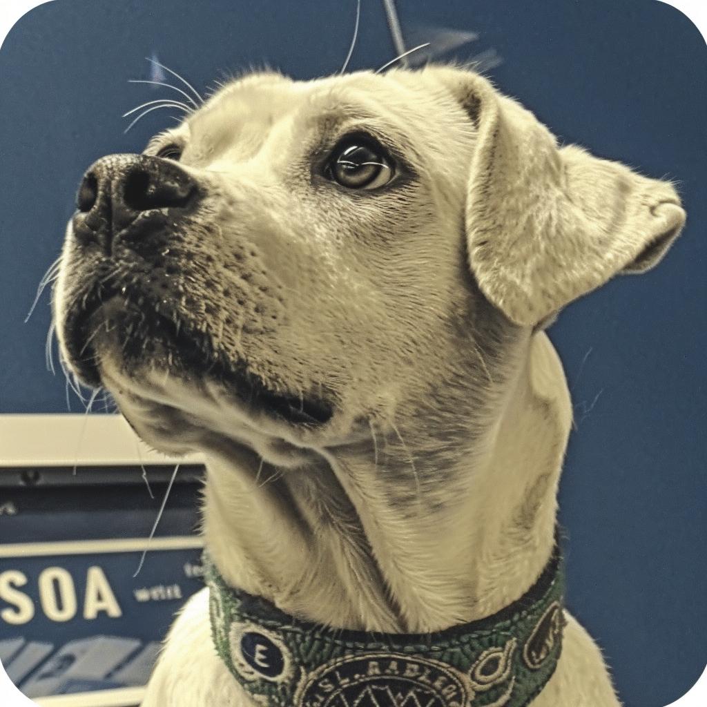 labrador  retriever  dog  white  collar  looking  up  pet  canine  portrait 942263