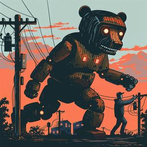 creative  album  cover  robot  movie  poster  surreal  Risograph  symbolist  futuristic 1077875