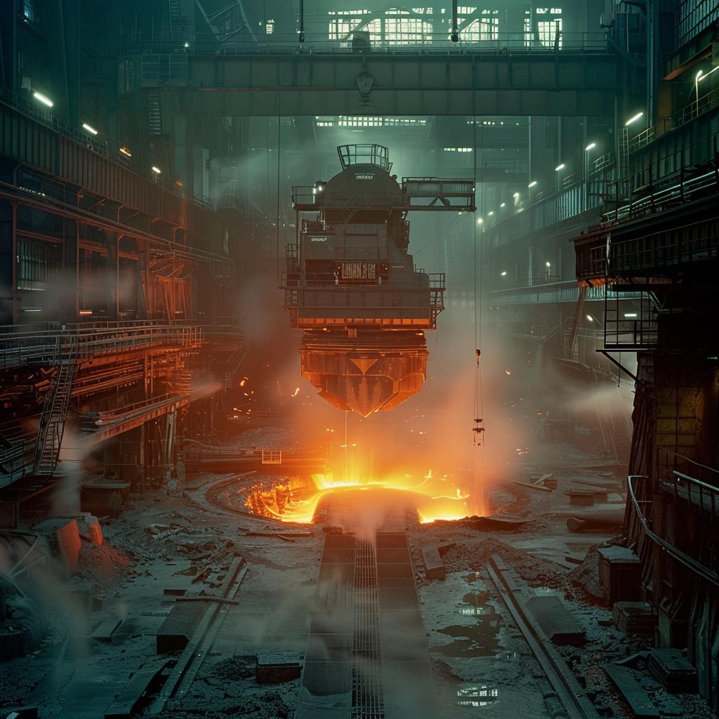 industrial  factory  photo  molten  steel  lighting  glow  color  raw  award-winning 965397