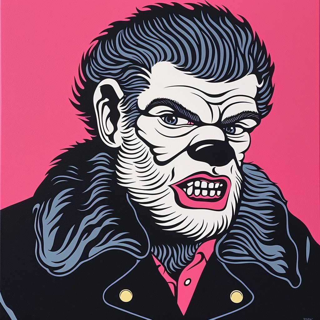 werewolf  painting  pink  background  creature  fantasy  vivid  expression  art  mood 973188