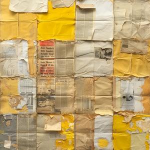collage  torn  paper  newspaper  aged  vintage  brown  yellow  mixed  media 1075159