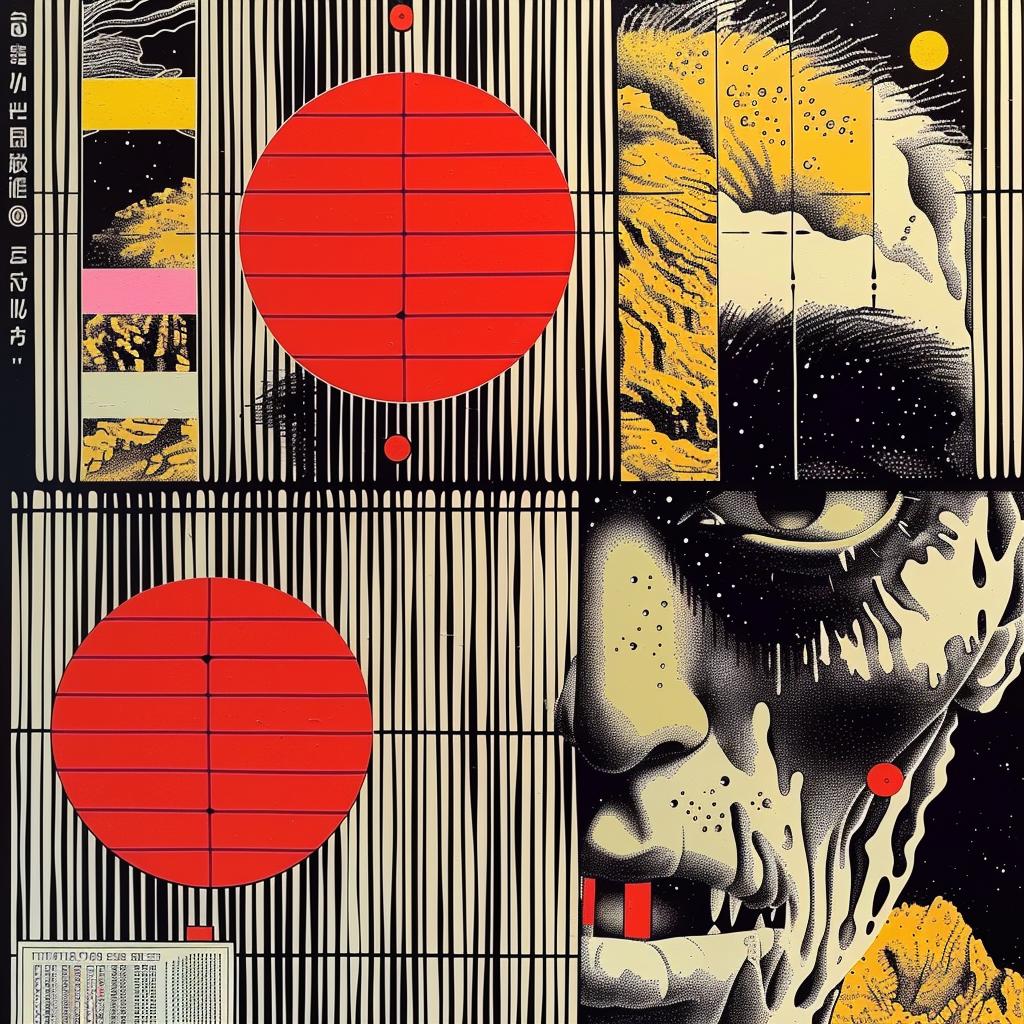 mans  face  circle  red  poster  abstract  artwork  design  graphic  creative 1021366