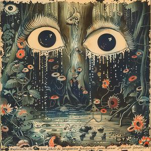chromolithography  poster  eye  flowers  forest  nature  artistic  illustration  colorful  symbolic 1051839