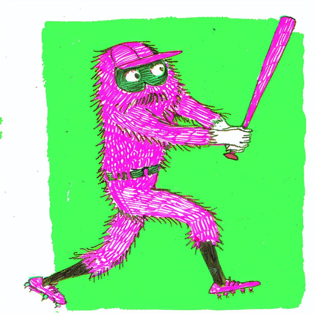 baseball  monster  bat  uniform  cap  drawing  fantasy  colorful  playful  whimsical 940243
