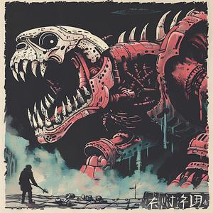 surreal  album  cover  giant  robot  Mitsumasa  Anno  HR  Giger  screenprinting 1079967