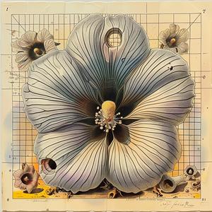 drawing  flower  grid  surreal  creative  black-and-white  exploratory  art  imaginative  design 1036638