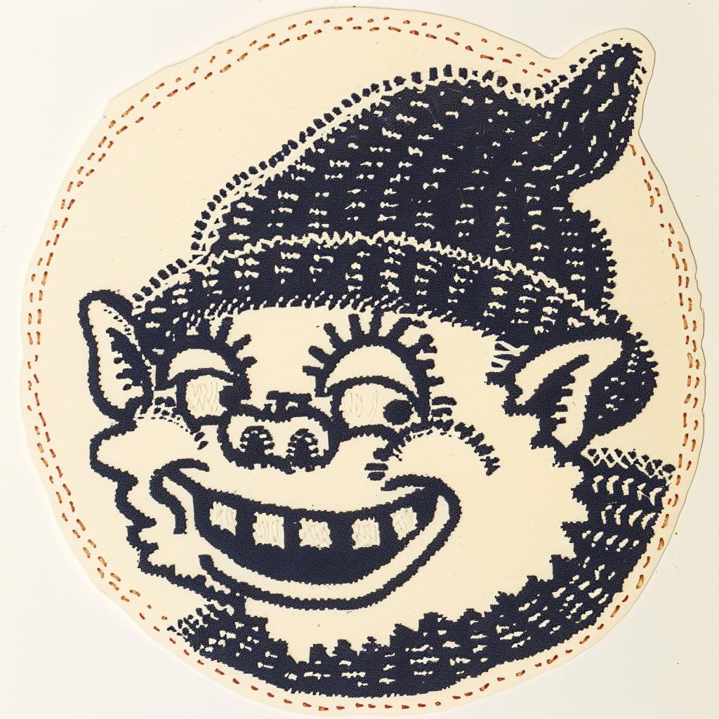 sticker  cartoon  face  streetwear  chenille  stitches  minimal  hip-hop  urban  design 959602