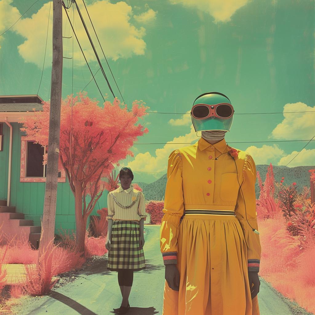 Surreal  Album  Cover  Joan  Cornella  Infrared  Women  Yellow  Dresses  Road 1018971
