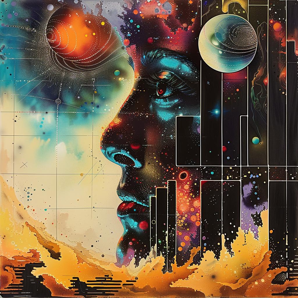 man  space  background  painting  cosmic  mystical  abstract  introspective  colorful  surreal 967667