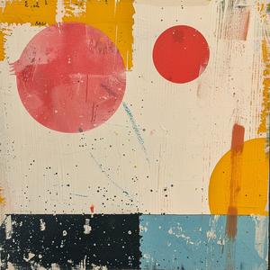 minimalist  risography  abstract  red  yellow  blue  circles  encaustic  painting  joy 1062334