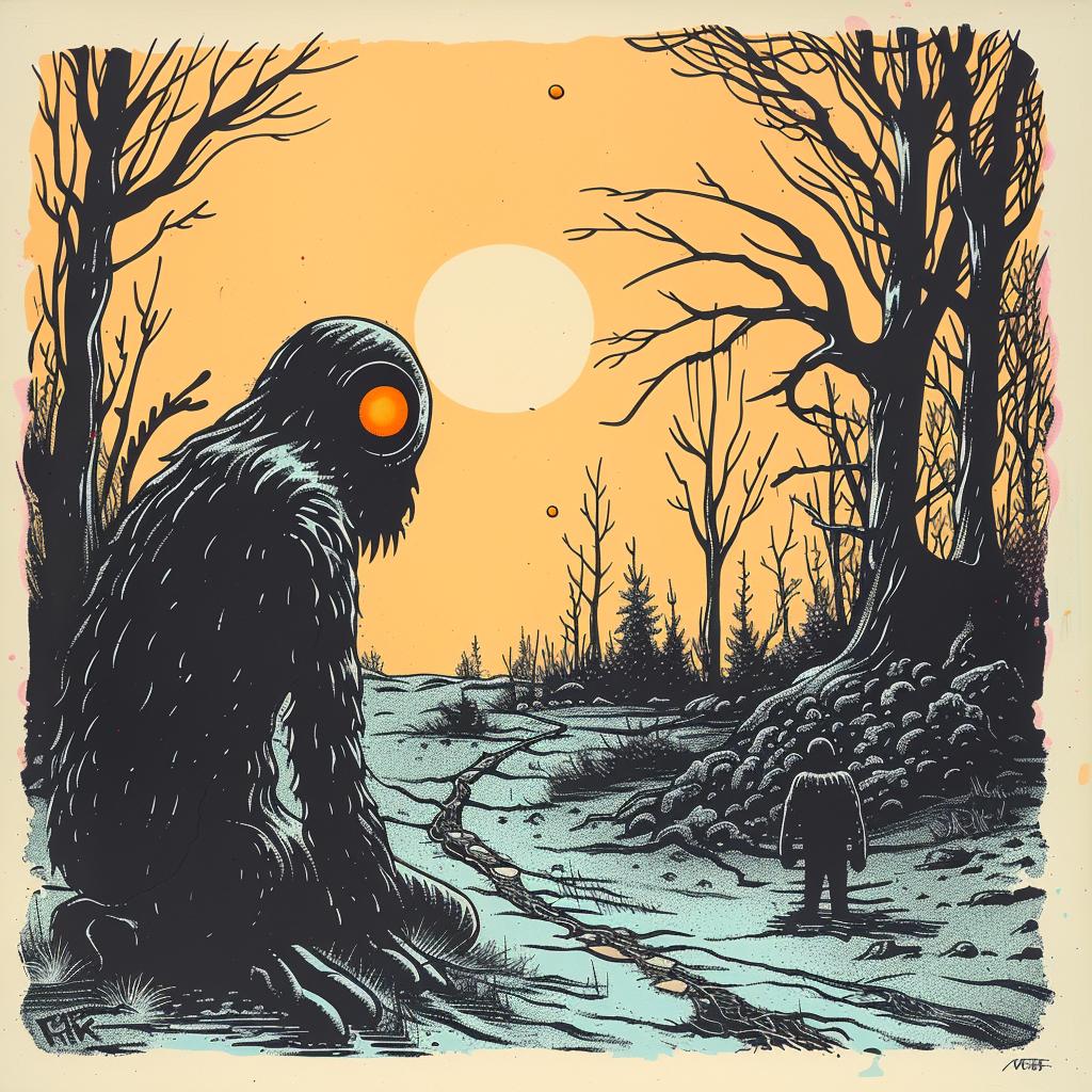 naturalistic  spiritual  terror  dark  occult  yeti  movie  poster  illustration  art 929930
