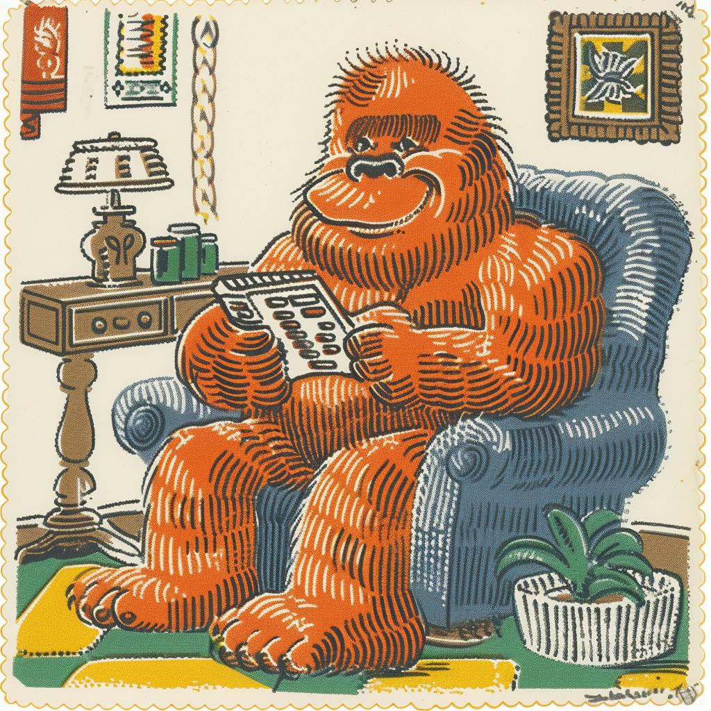 bigfoot  cartoon  reading  newspaper  chair  comedy  humor  Sasquatch  leisure  fun 962720