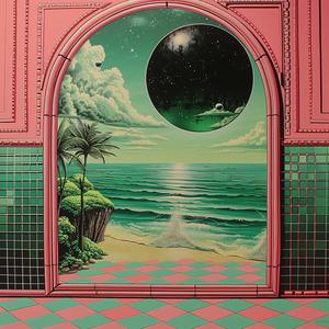 pink  room  green  beach  chromolithography  minimal  interior  colorful  contemporary  playful 1037788