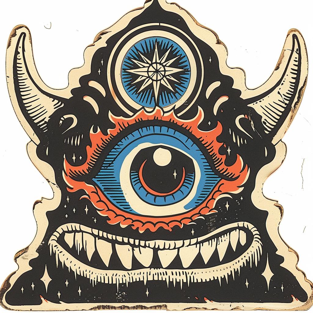 illuminati  badge  eye  horns  spiritual  dark  occult  provocative  symmetrical  design 933110
