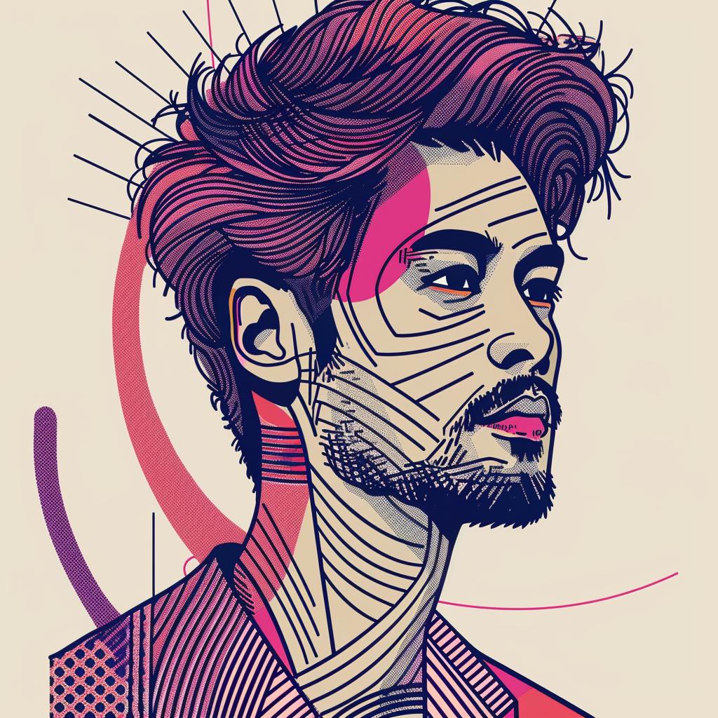Pop Art  man  beard  colorful  asian-american  afro  portrait  digitized  stylized  white 937395