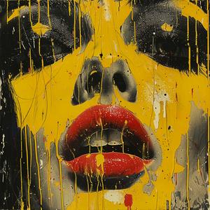 woman  paint  splatter  style  Tristan  Eaton  chromolithography  art  colorful  portrait 1057899