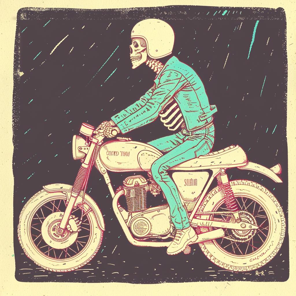 skeleton  motorcycle  biker  undead  vintage  illustration  rebellion  dark  adventure  transport 940990