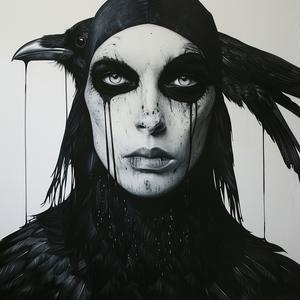 DADA  art  raven  creature  eyes  dripping  black  birds  face  makeup 1072872