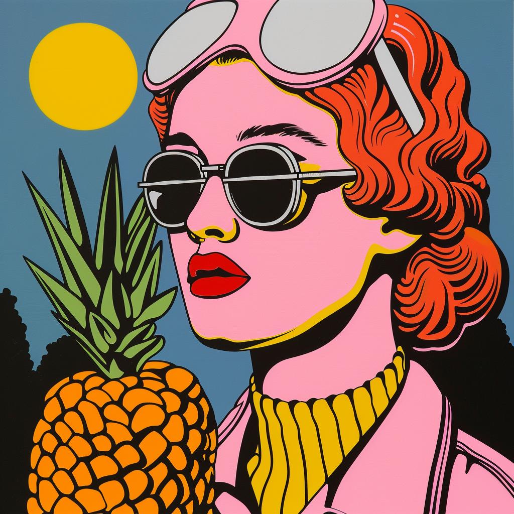 album  cover  surreal  dada  collage  woman  sunglasses  pineapple  pop  art 1024574