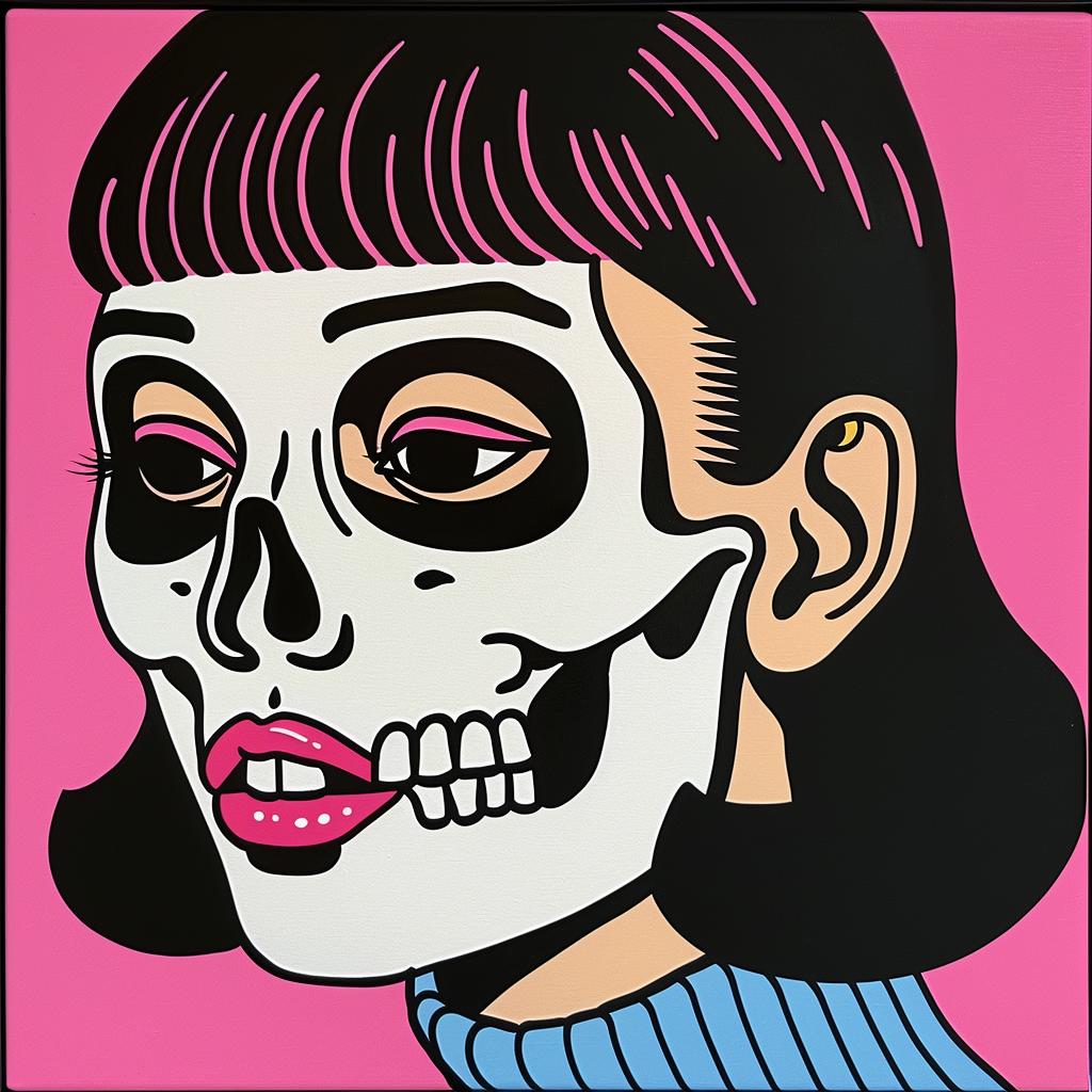 woman  skull  popart  ocult  floral  symmetry  tattoo  simple  graphic  elements 1022726