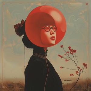 woman  balloon  head  red  chromolithography  Quint  Buchholz  Andreas  Levers  playful 1039895