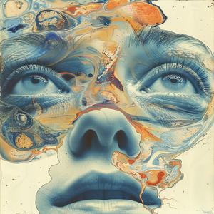 woman  face  swirl  blue  orange  surreal  symbolism  art  hyper-realistic  creative 1079344