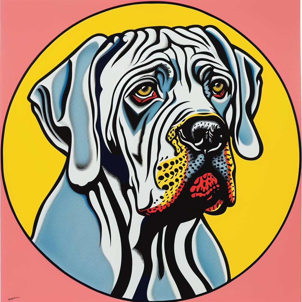 great  dane  dog  colorful  circle  stylized  background  portrait  animal  playful 973712